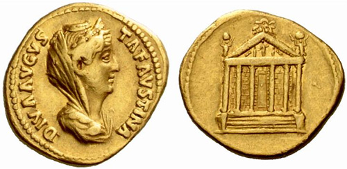 faustina mother roman coin aureus